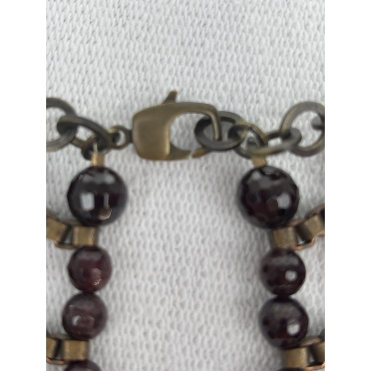 Vintage Chunky Wood Bead Statement Necklace — detail photo 5