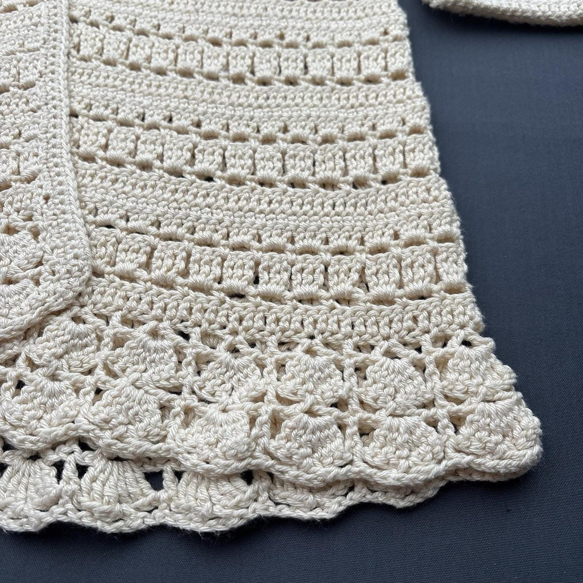 Vintage Ivory Crochet Long Cardigan | S — detail photo 10