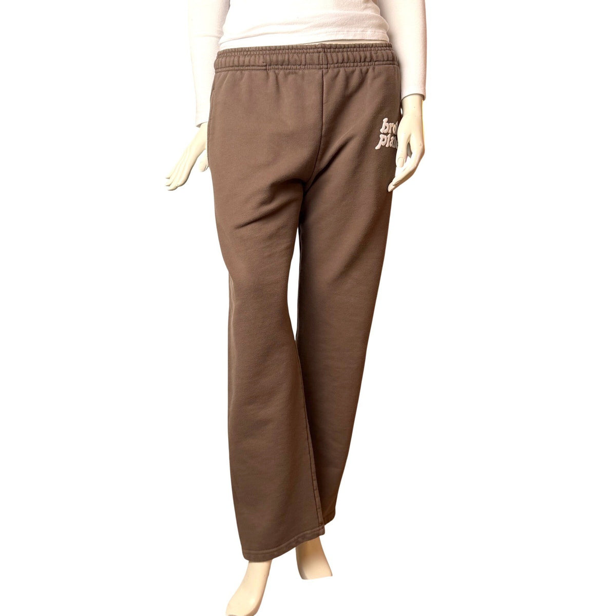 Broken Planet Market Brown Puff Print Sweatpants | M — detail photo 2