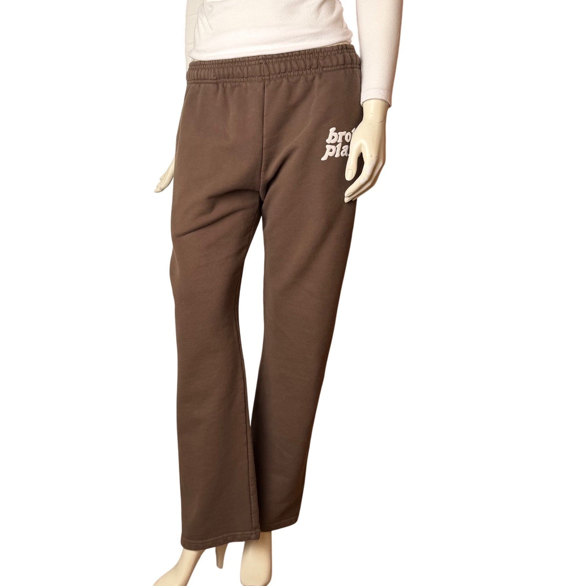 Broken Planet Market Brown Puff Print Sweatpants | M — detail photo 3