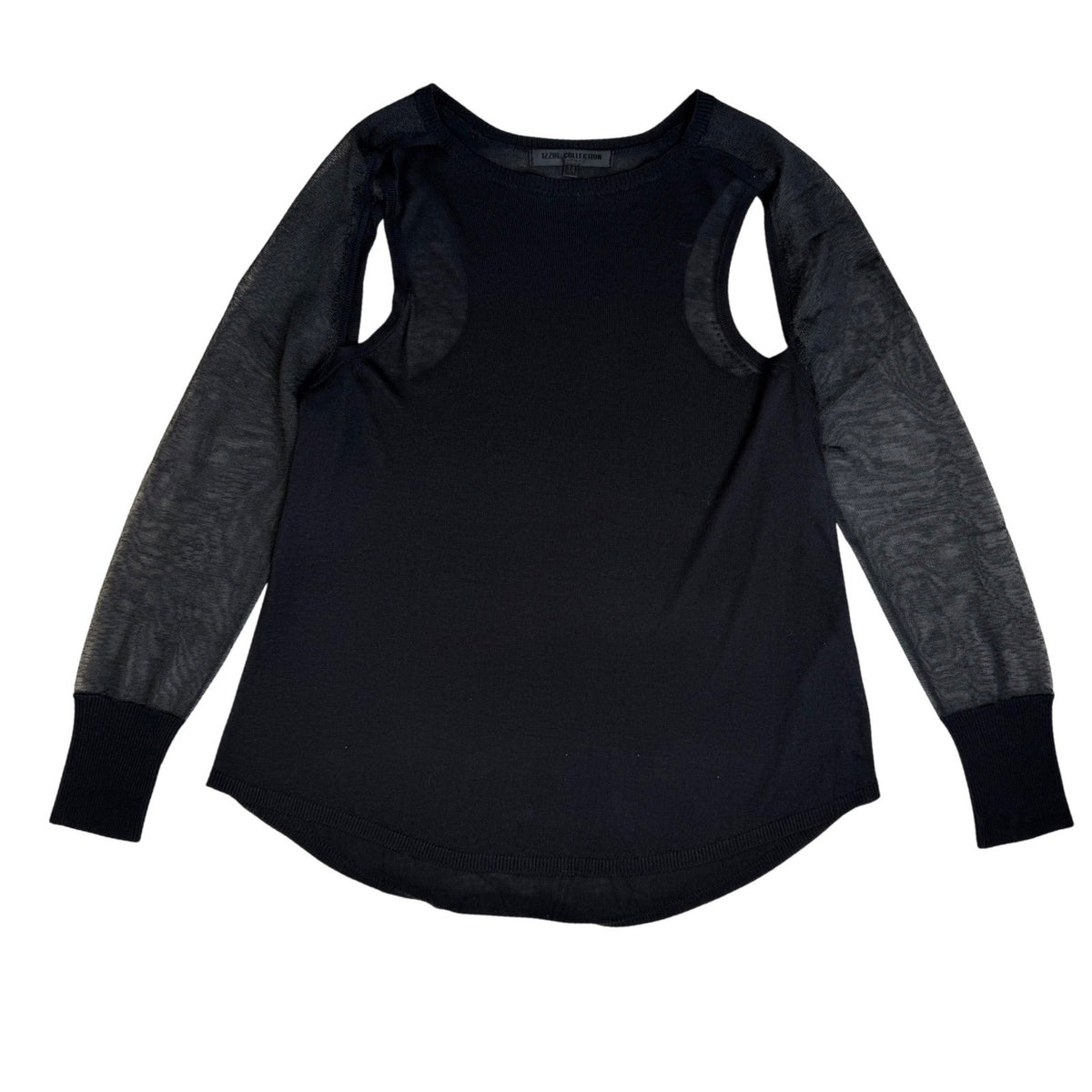 Izzue Collection Black Sheer Cutout Top | S — detail photo 11