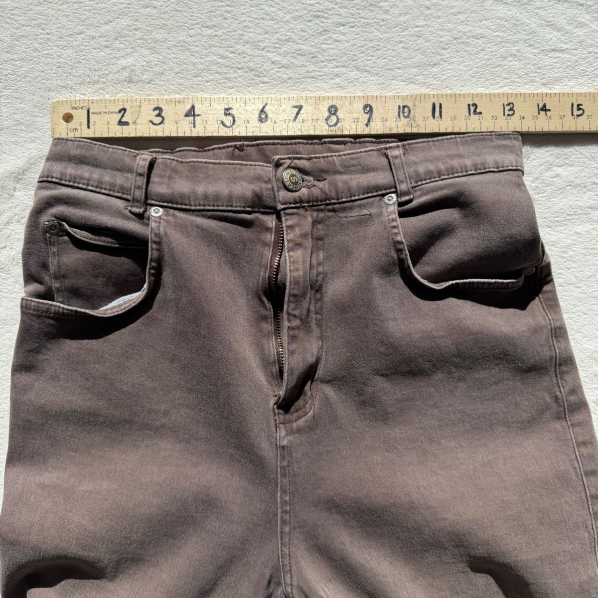 Vintage Seasons Collection Taupe High Rise Jeans | 10 — detail photo 10