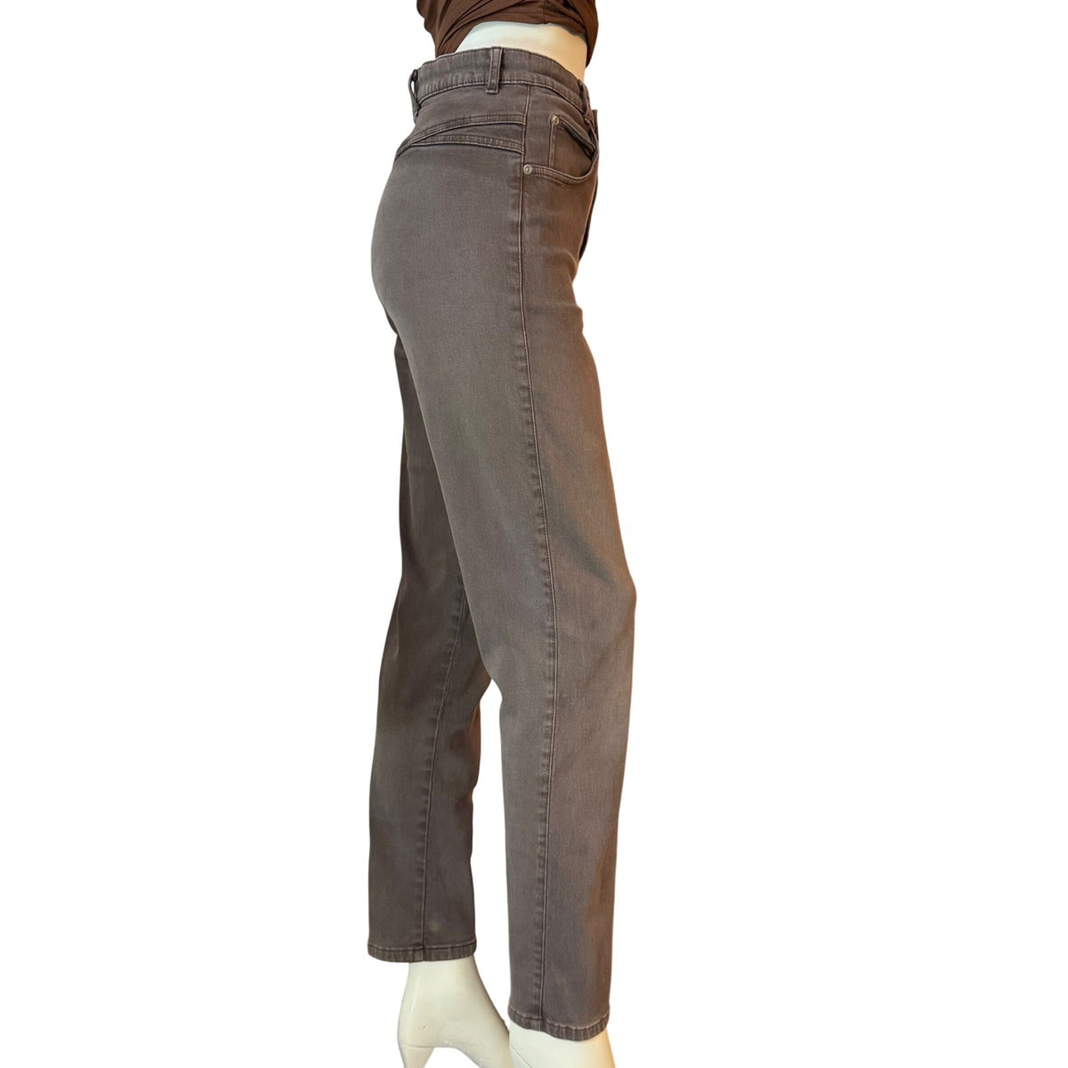 Vintage Seasons Collection Taupe High Rise Jeans | 10 — detail photo 2