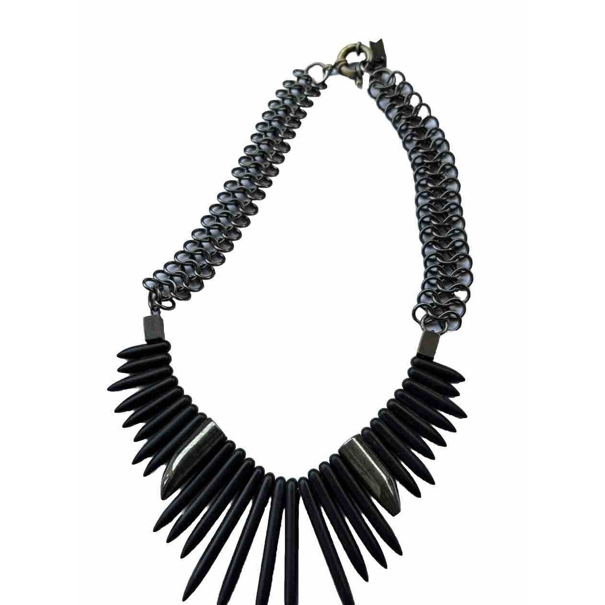 Biko Black Spike Collar Necklace — detail photo 7