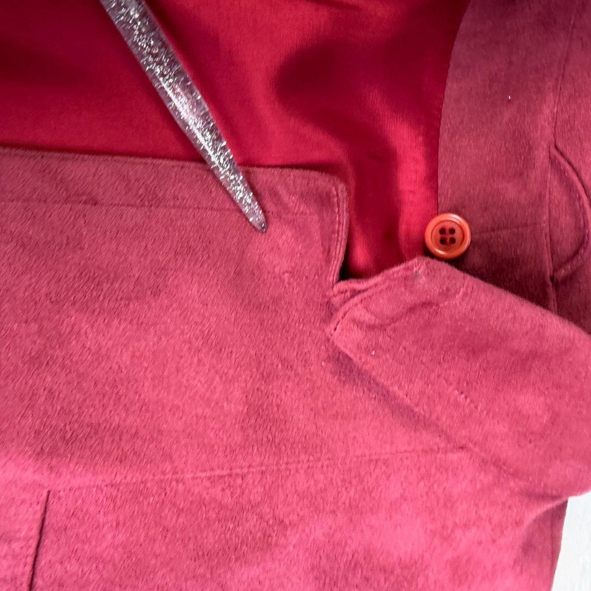 Vintage Miss Style Raspberry Ultrasuede Trench Coat | L — detail photo 16