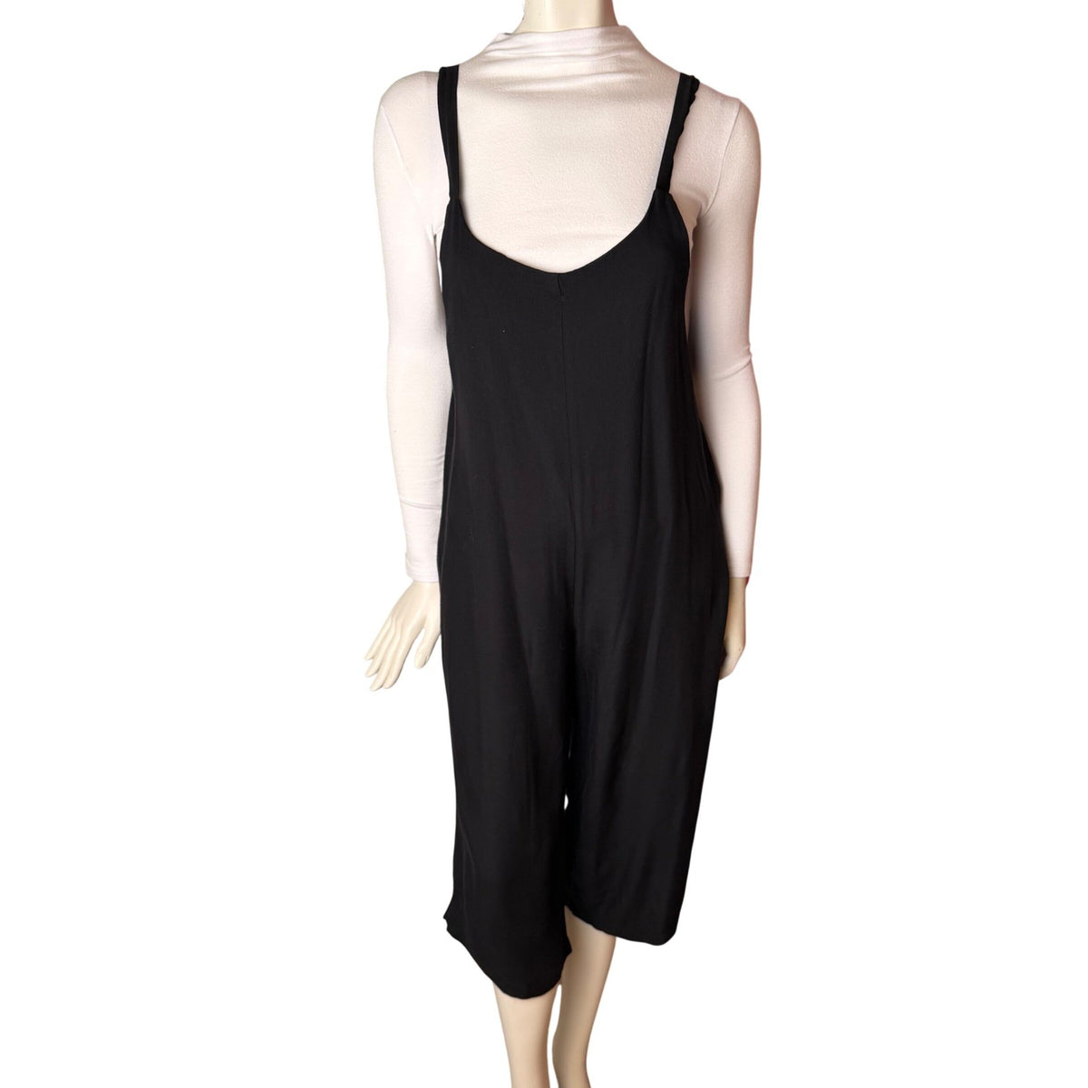 Jackson Rowe Black Cropped Wide Leg Jumpsuit | S — detail photo 4