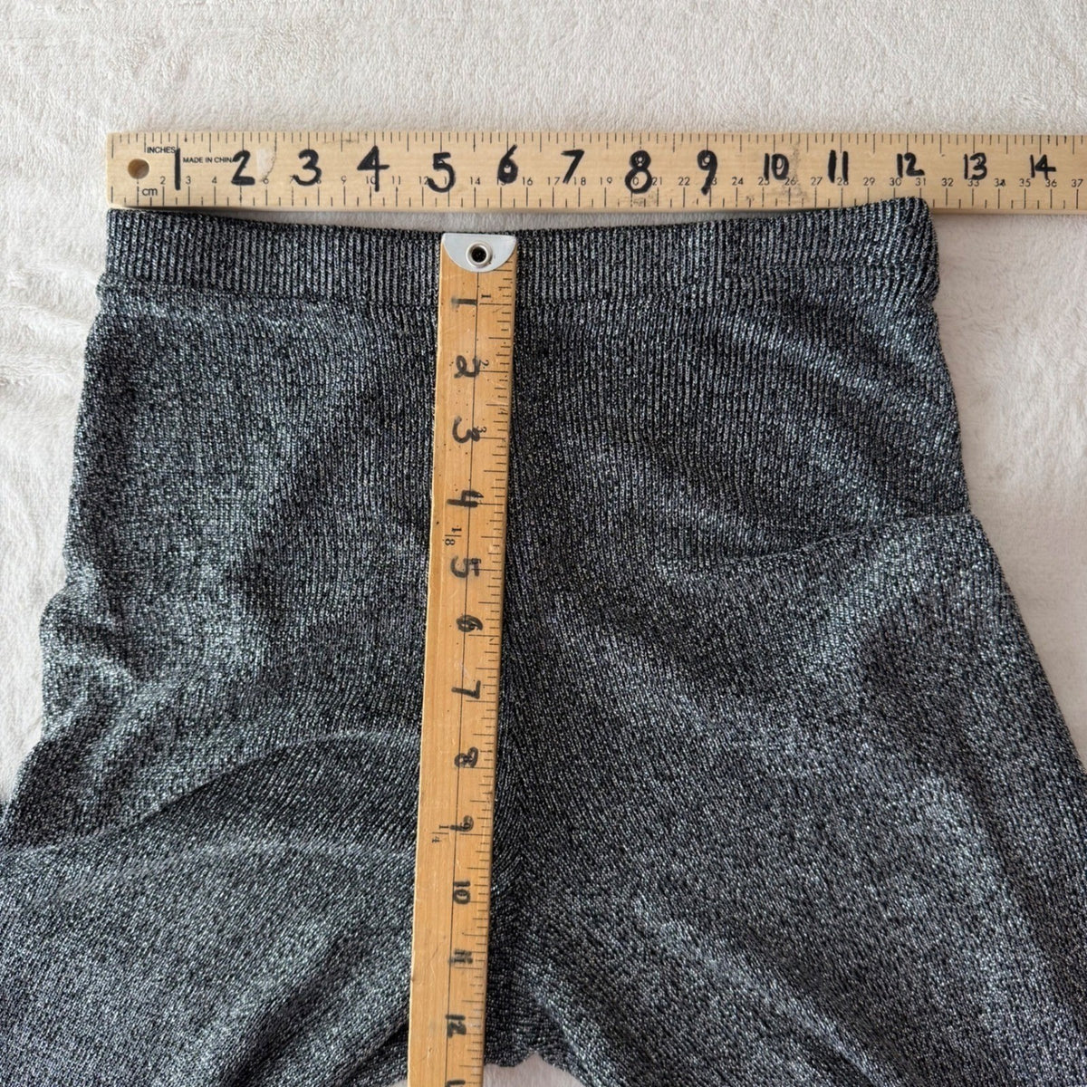 Vintage Koret Silver Metallic Wide Leg Trousers | 26in Waist — detail photo 13
