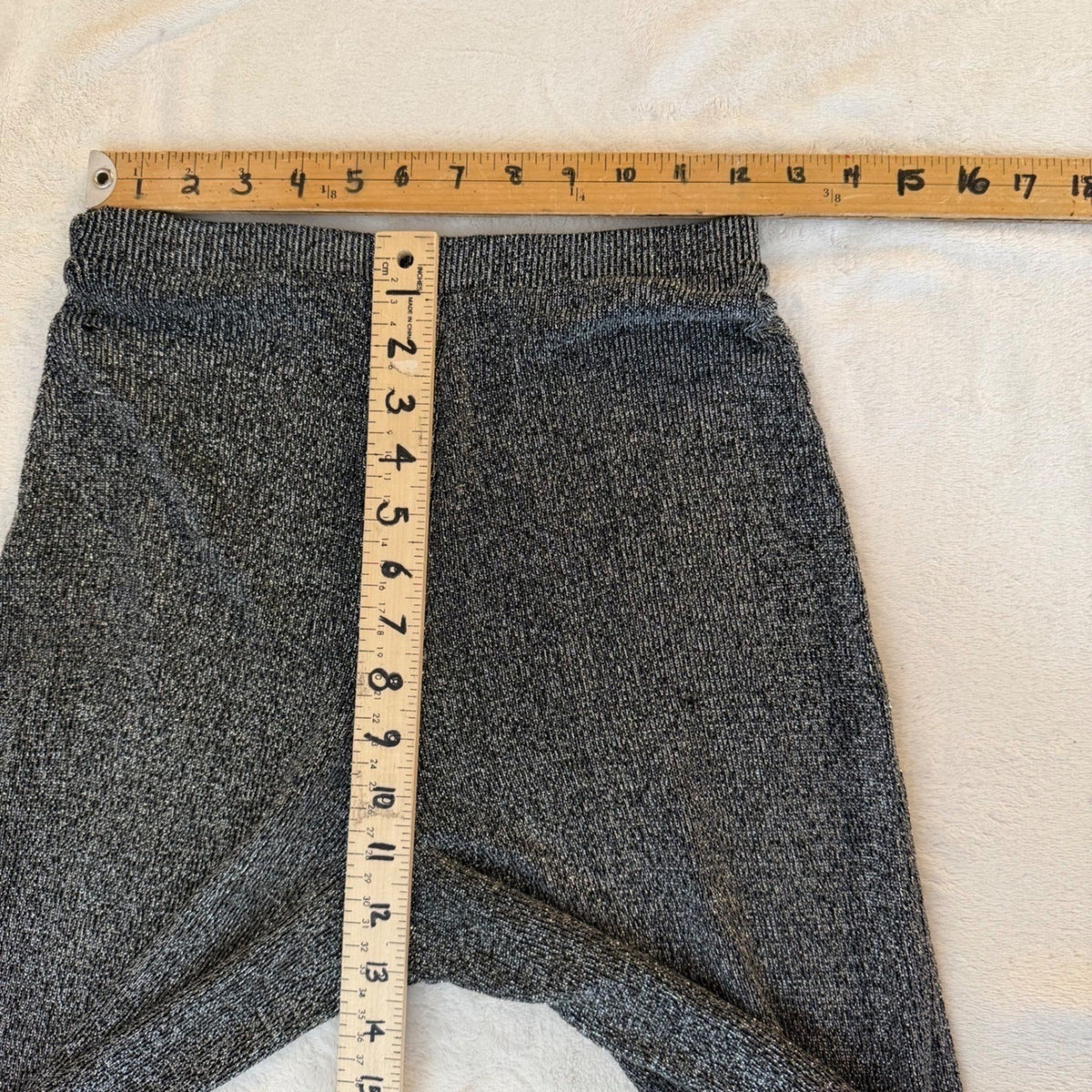 Vintage Koret Silver Metallic Wide Leg Trousers | 26in Waist — detail photo 4