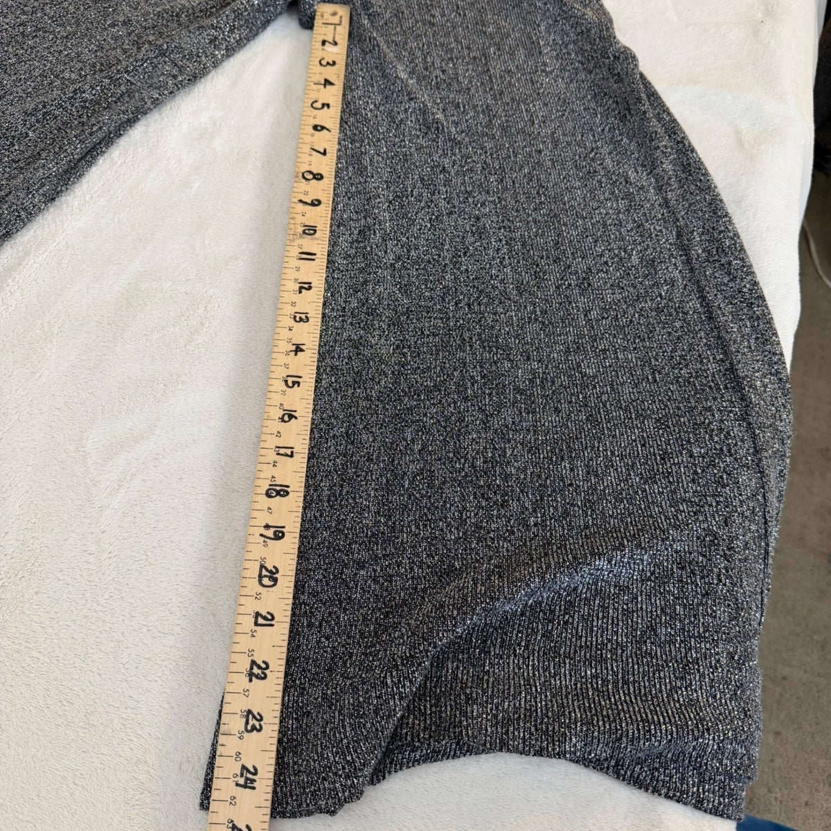 Vintage Koret Silver Metallic Wide Leg Trousers | 26in Waist — detail photo 5