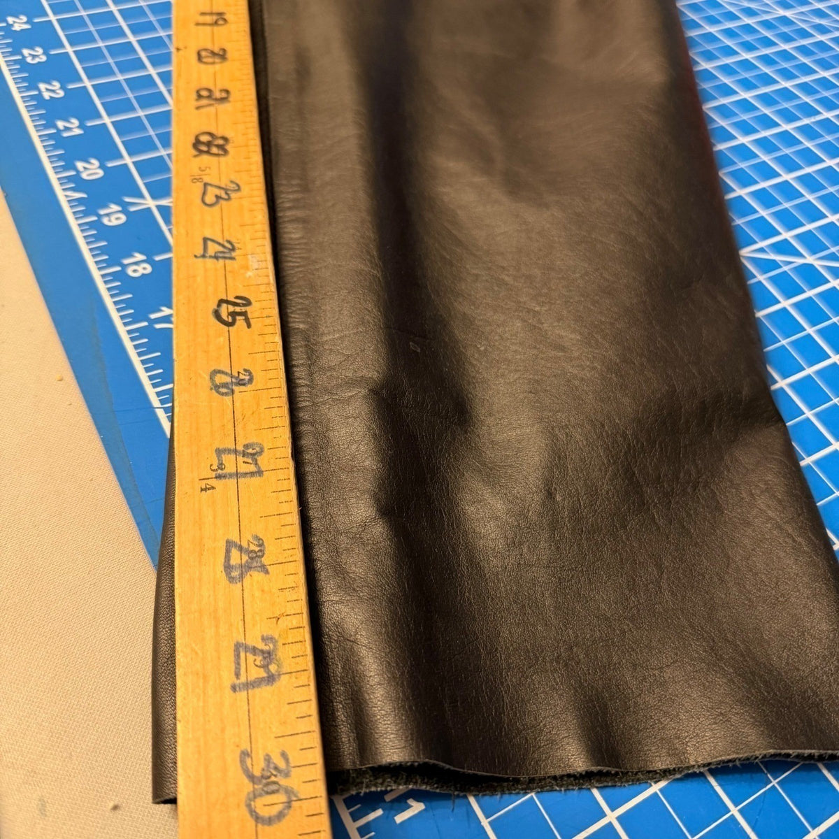 Vintage Black Leather High Rise Trousers | 36in Waist — detail photo 8