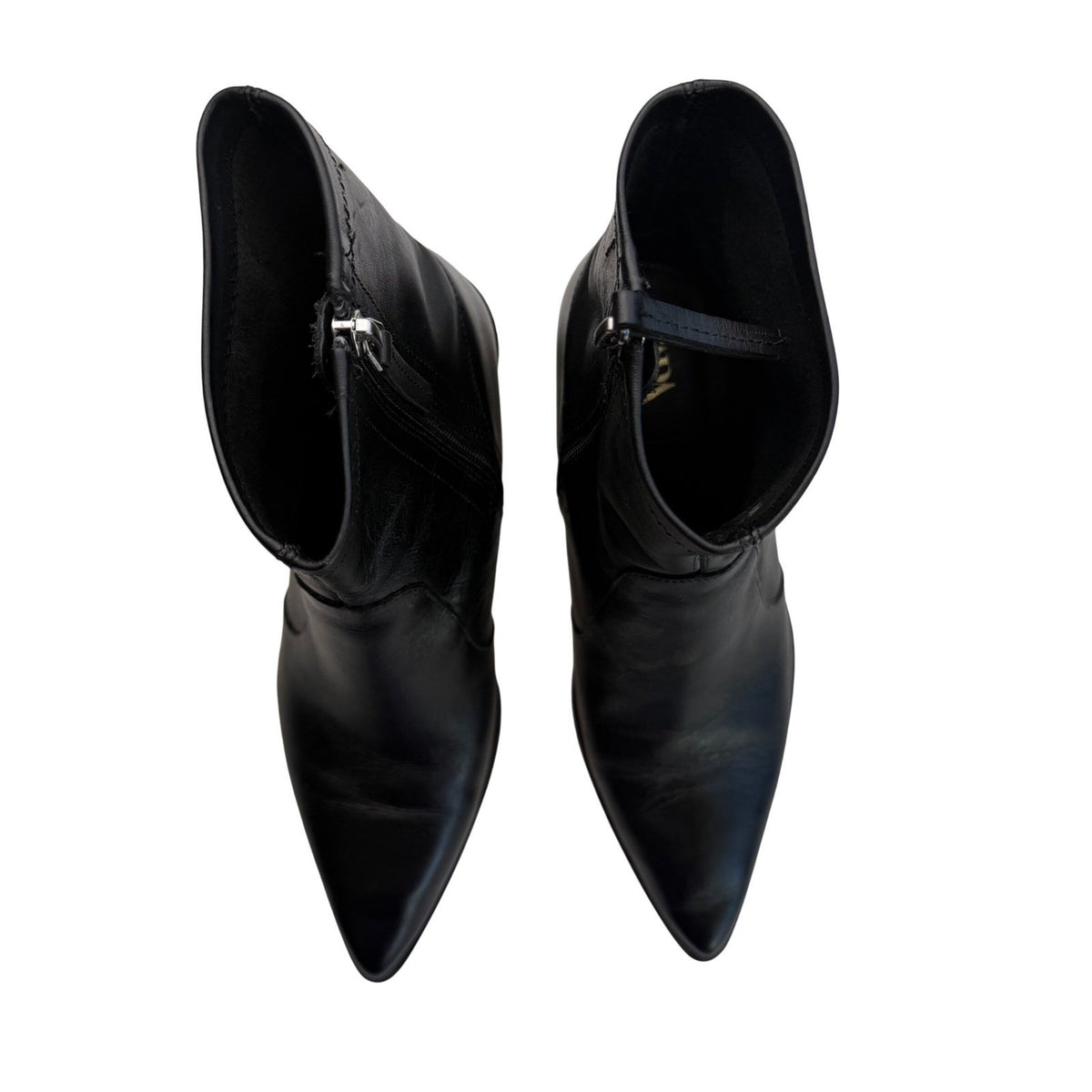 Zara Black Leather Western Ankle Boots | 6.5 — detail photo 4