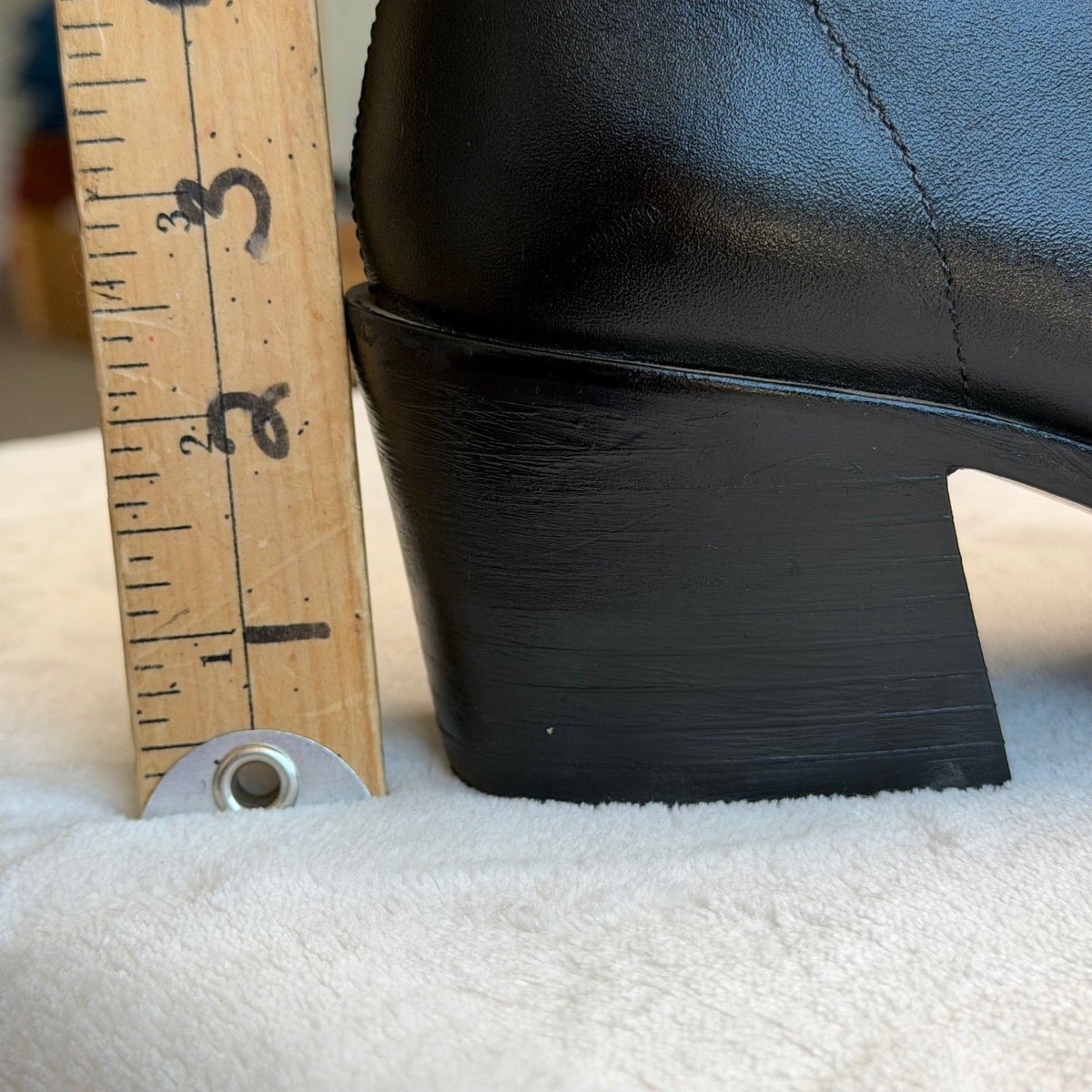 Zara Black Leather Western Ankle Boots | 6.5 — detail photo 5