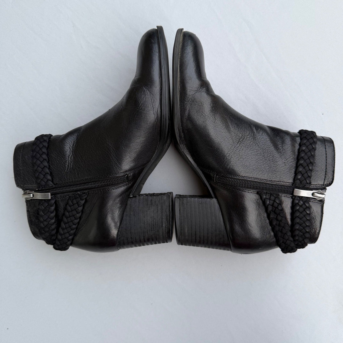 Franco Sarto Malu Black Leather Buckle Boots | 7.5M — detail photo 6