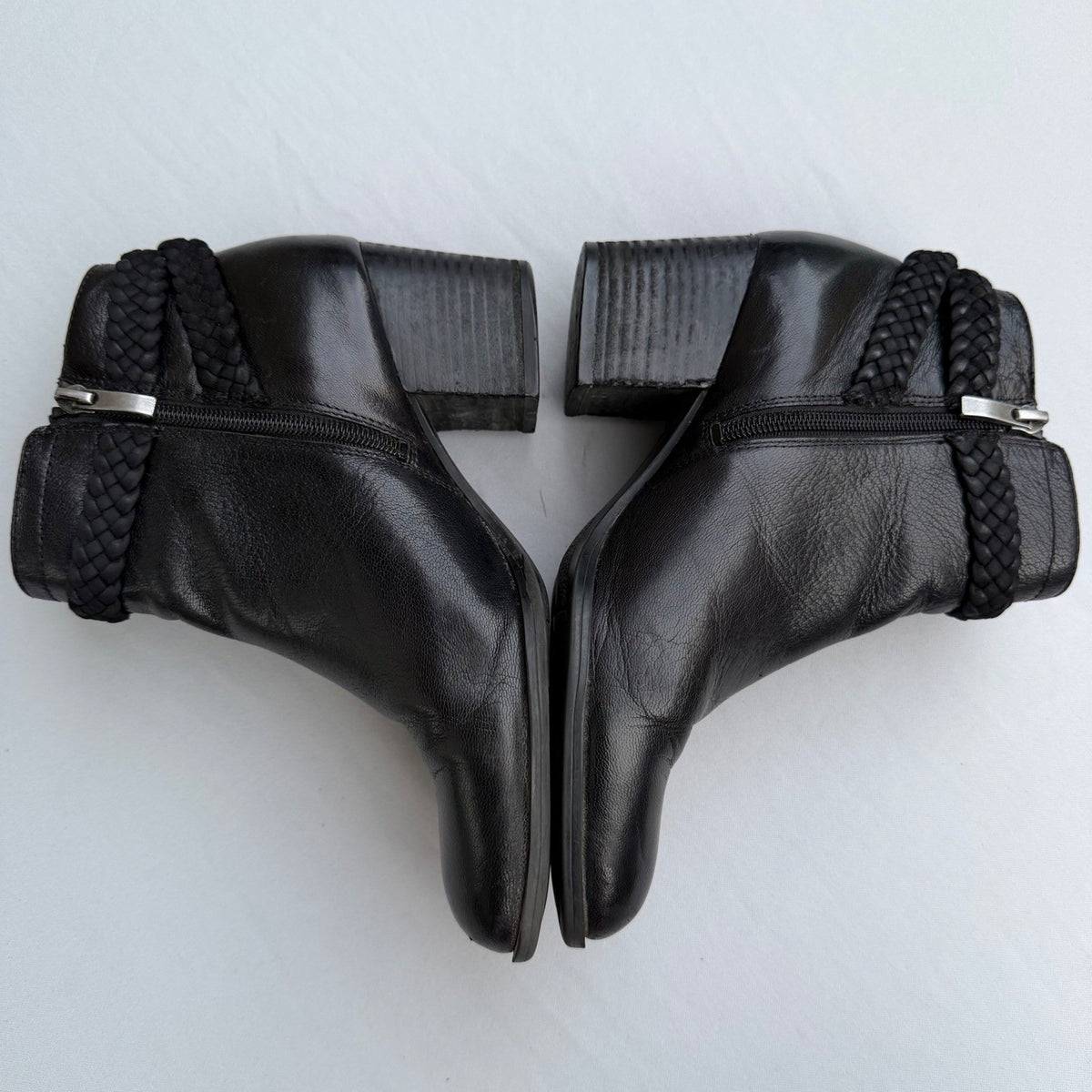 Franco Sarto Malu Black Leather Buckle Boots | 7.5M — detail photo 8