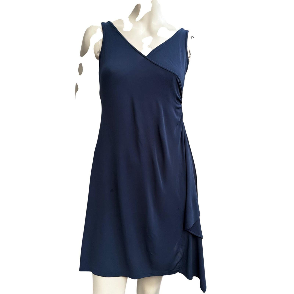 Diane von Furstenberg Navy Ruched Faux Wrap Dress | 6 — detail photo 2