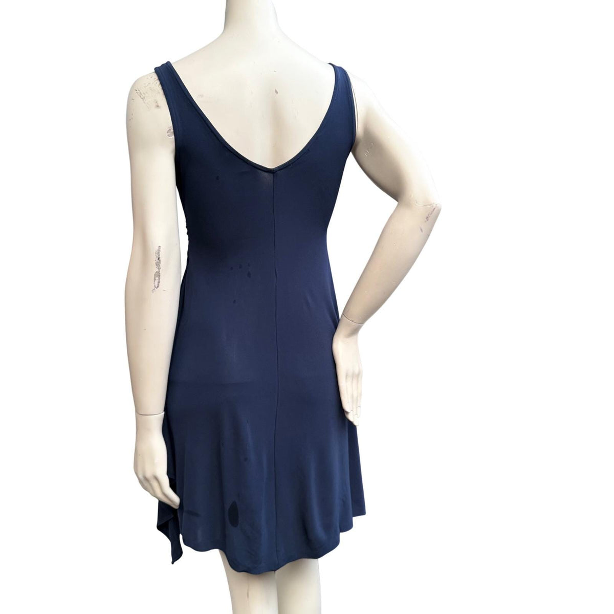 Diane von Furstenberg Navy Ruched Faux Wrap Dress | 6 — detail photo 5