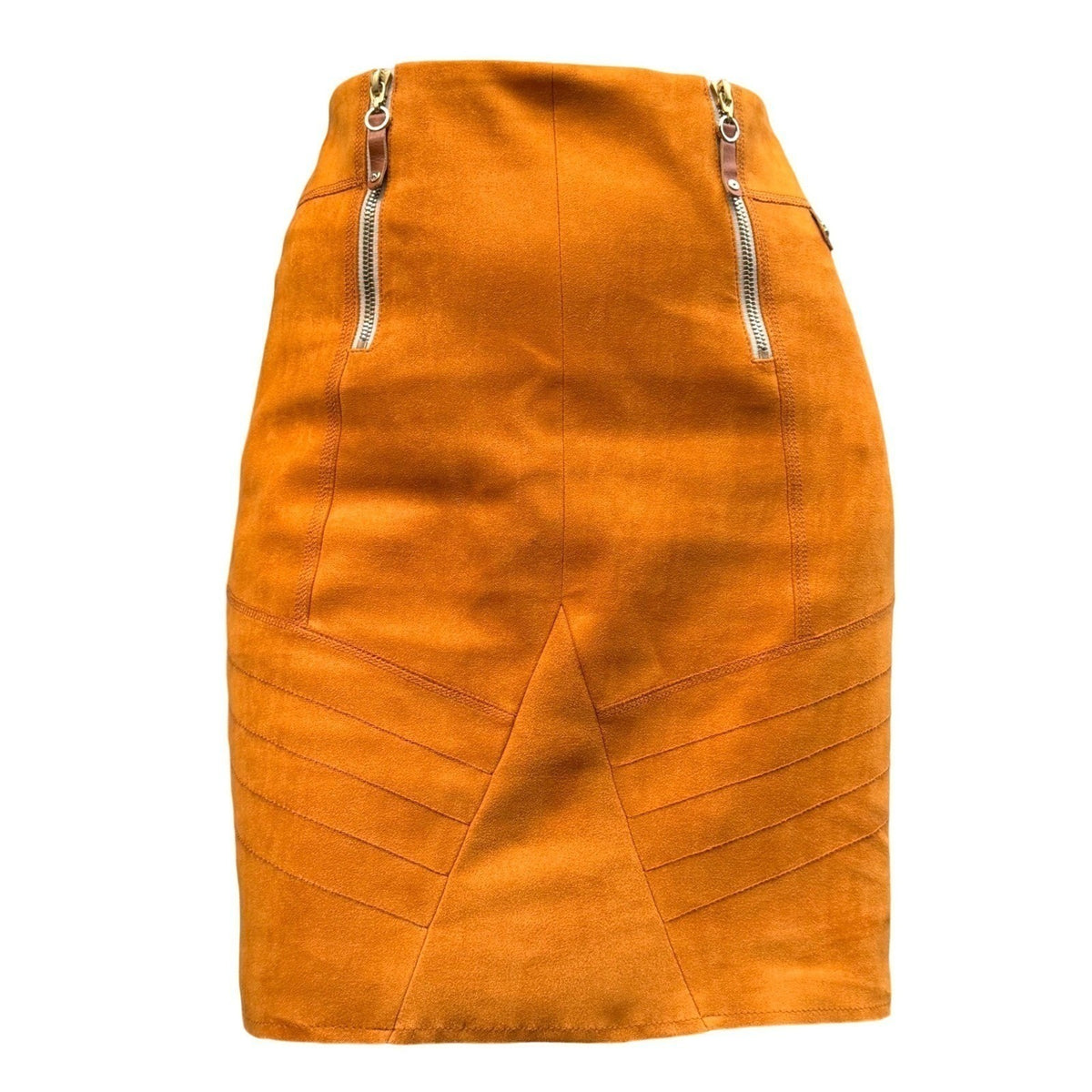 Sportalm Raelyn Ochre Faux Suede Zip Detail Skirt | 6 — detail photo 2