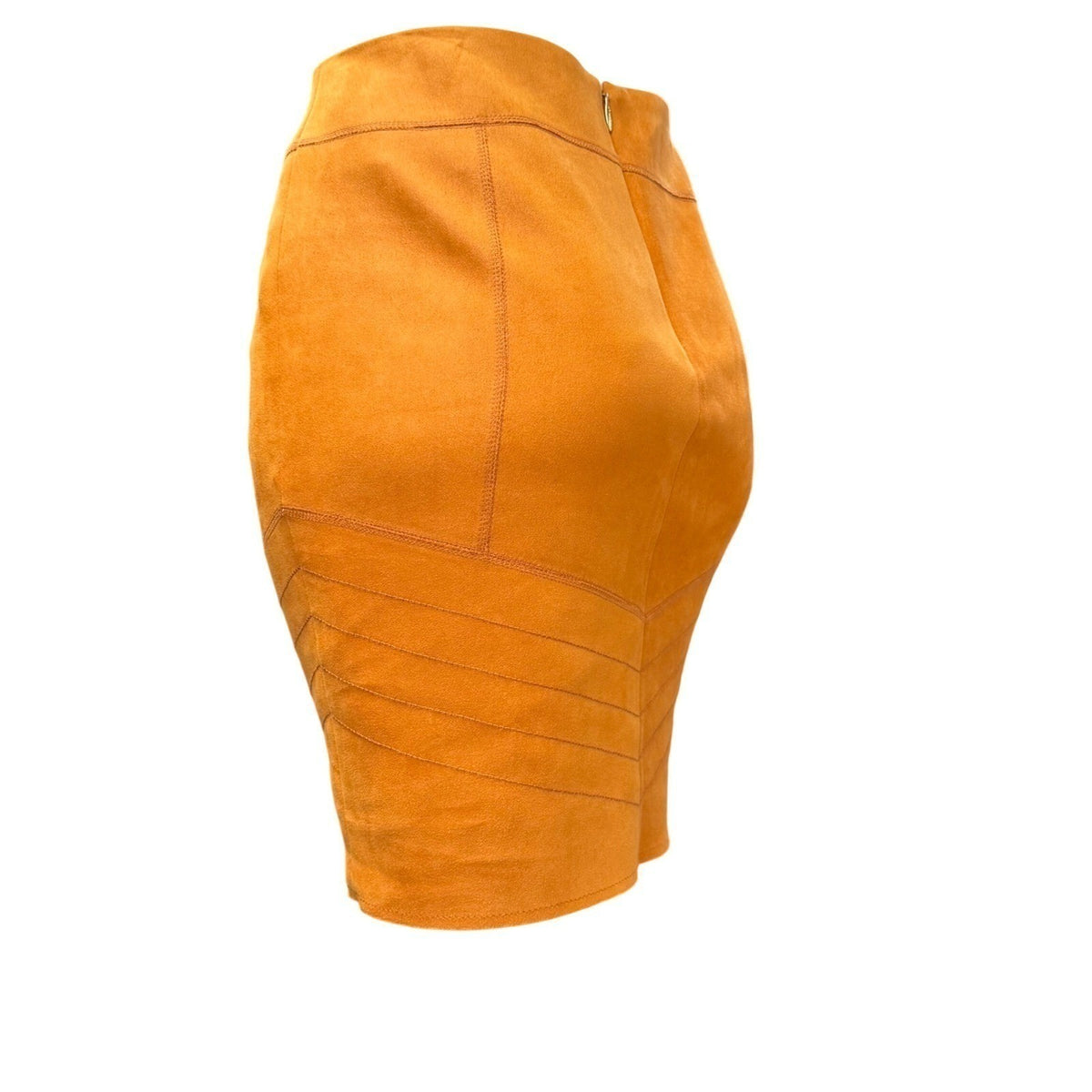 Sportalm Raelyn Ochre Faux Suede Zip Detail Skirt | 6 — detail photo 4