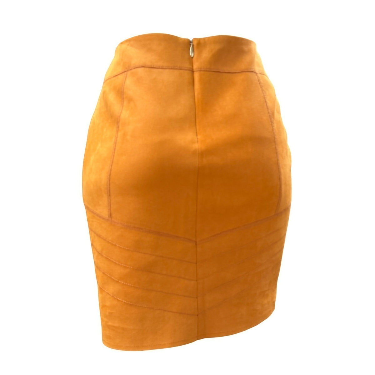 Sportalm Raelyn Ochre Faux Suede Zip Detail Skirt | 6 — detail photo 5