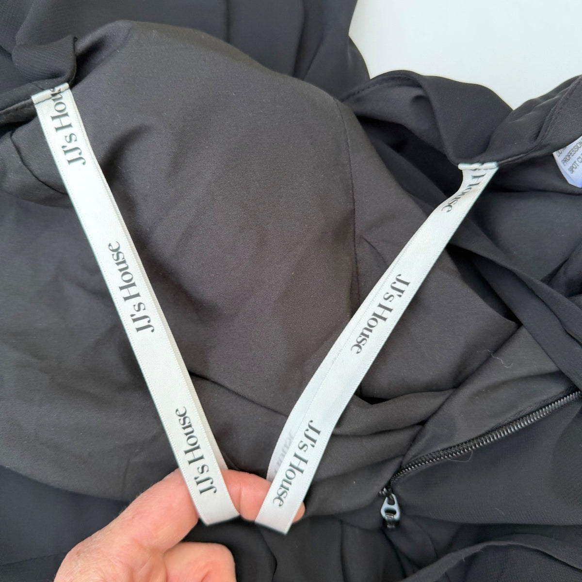 Black Ruffle High Slit Evening Gown | S — detail photo 10