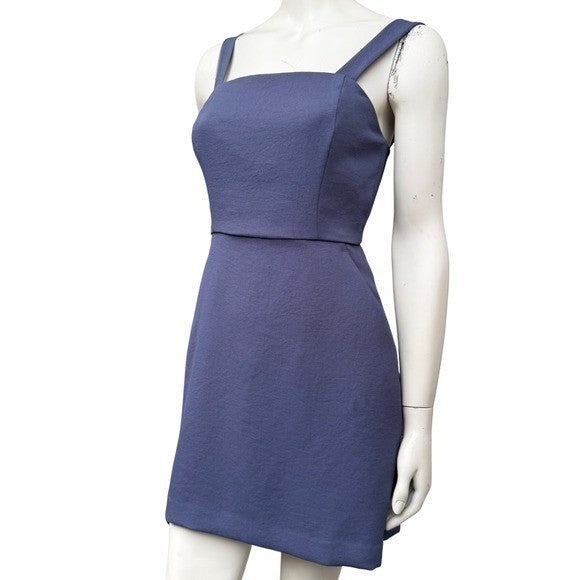 Aritzia Wilfred Periwinkle Bow Back Mini Dress | 6 — front view