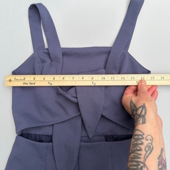 Aritzia Wilfred Periwinkle Bow Back Mini Dress | 6 — detail photo 10