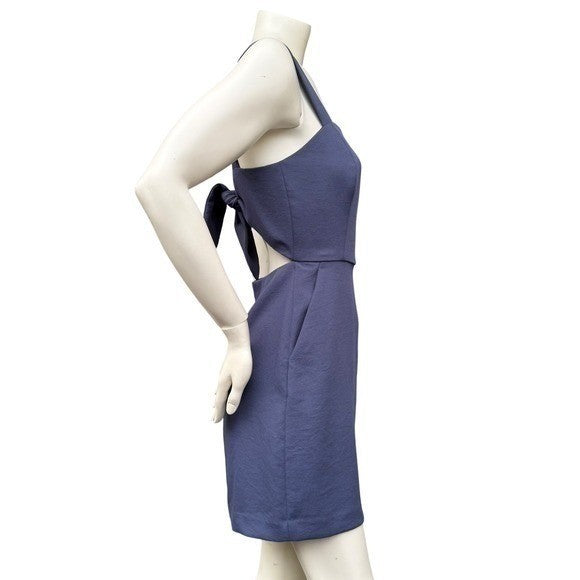 Aritzia Wilfred Periwinkle Bow Back Mini Dress | 6 — detail photo 3