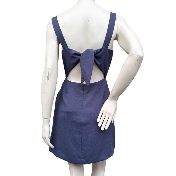 Aritzia Wilfred Periwinkle Bow Back Mini Dress | 6 — detail photo 4