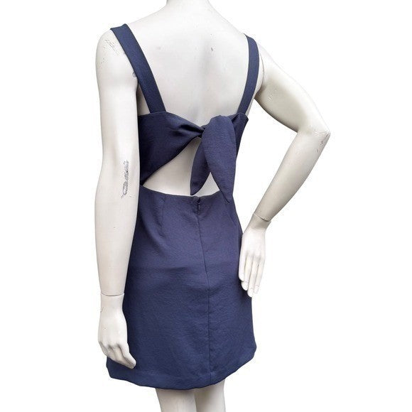 Aritzia Wilfred Periwinkle Bow Back Mini Dress | 6 — detail photo 5