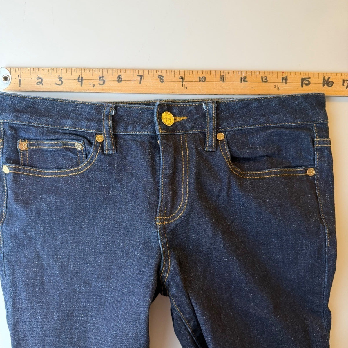 Tory Burch Dark Indigo Super Skinny Jeans | 29 — detail photo 6