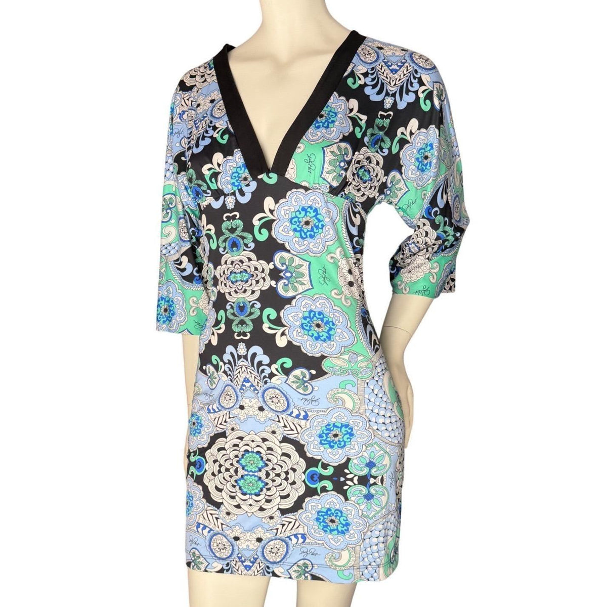 Baby Phat Paisley Kimono Sleeve Dress | L — front view