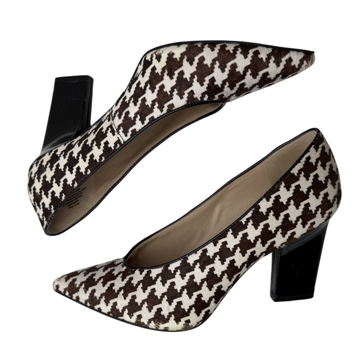 Nine West Houndstooth Haircalf Pointed Heels | 10 — front view