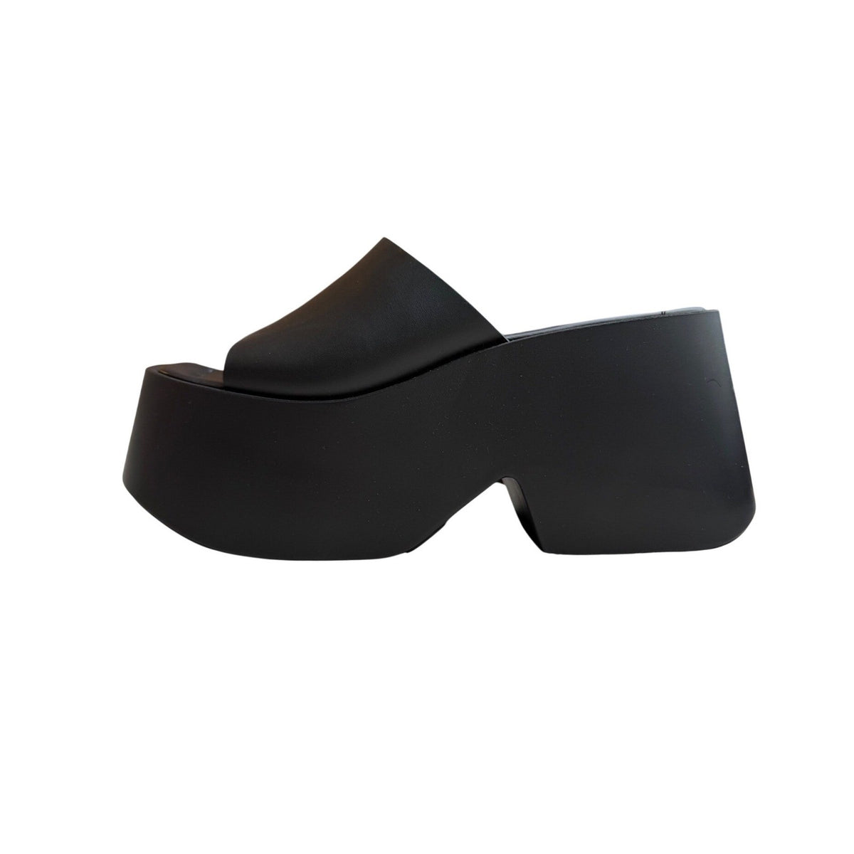 L'Intervalle Fidele Black Leather Platform Mules | EU40 — front view