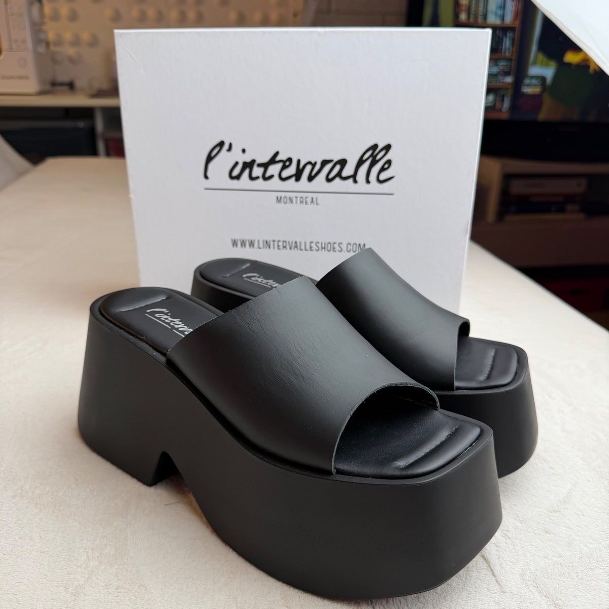 L'Intervalle Fidele Black Leather Platform Mules | EU40 — detail photo 10