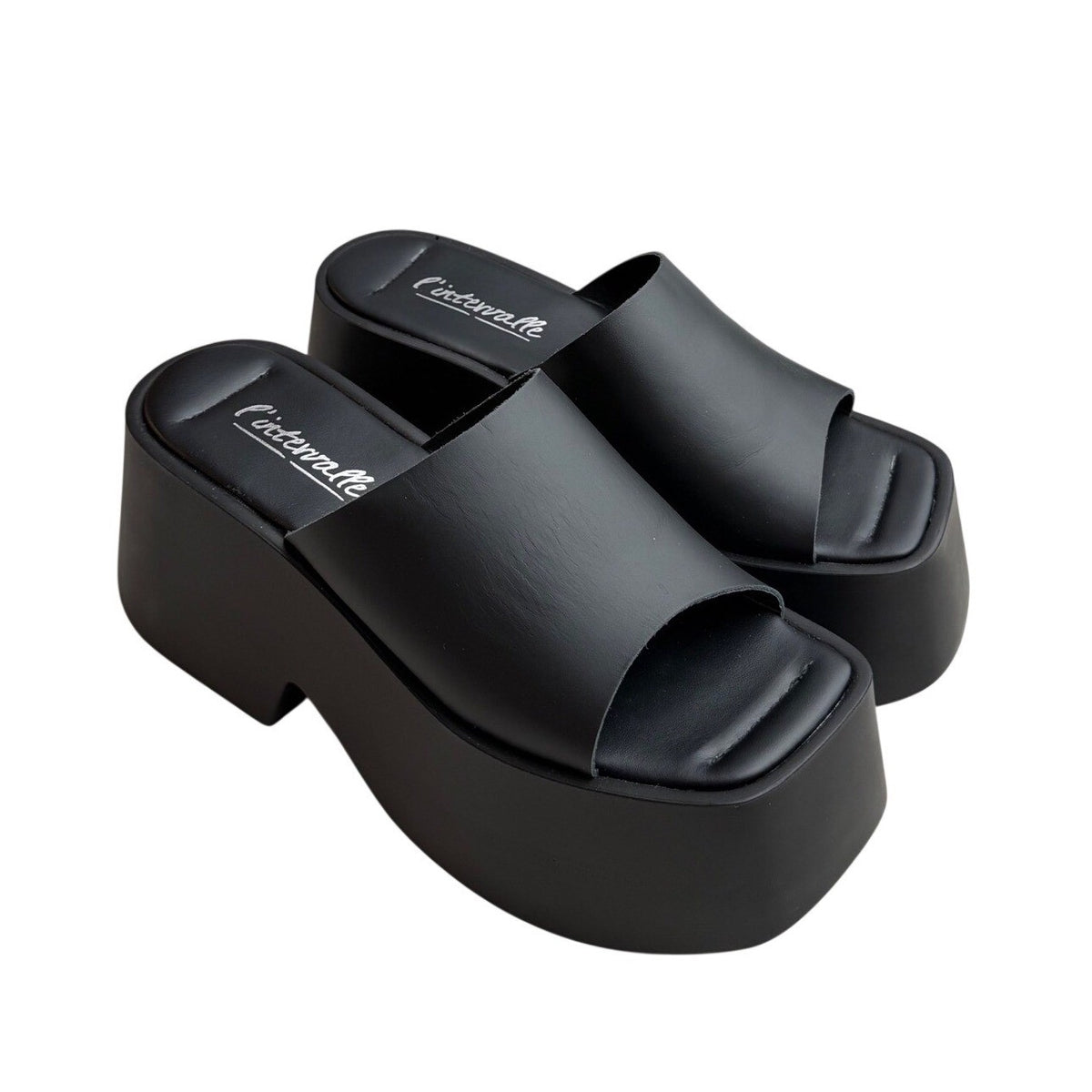 L'Intervalle Fidele Black Leather Platform Mules | EU40 — detail photo 11