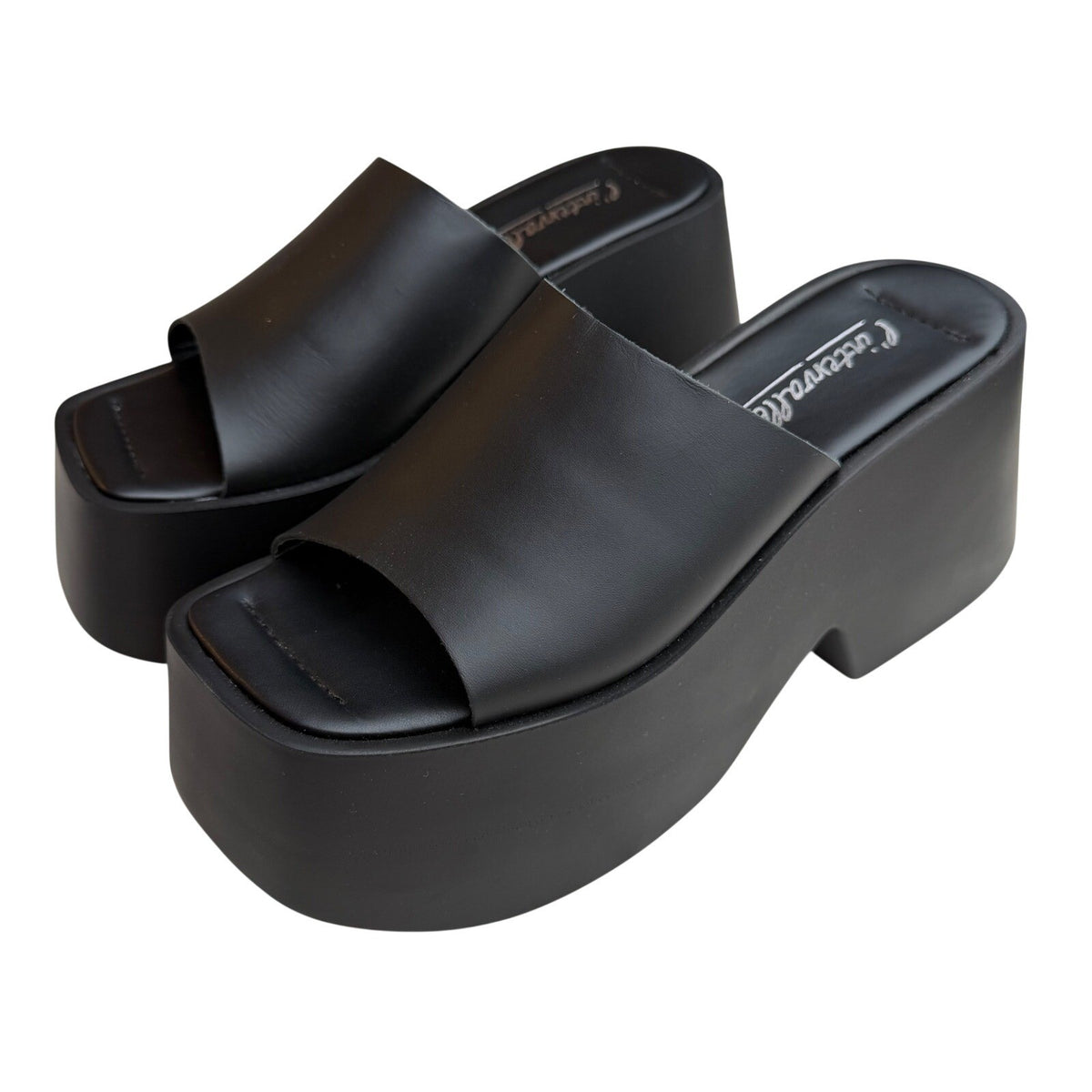 L'Intervalle Fidele Black Leather Platform Mules | EU40 — detail photo 2