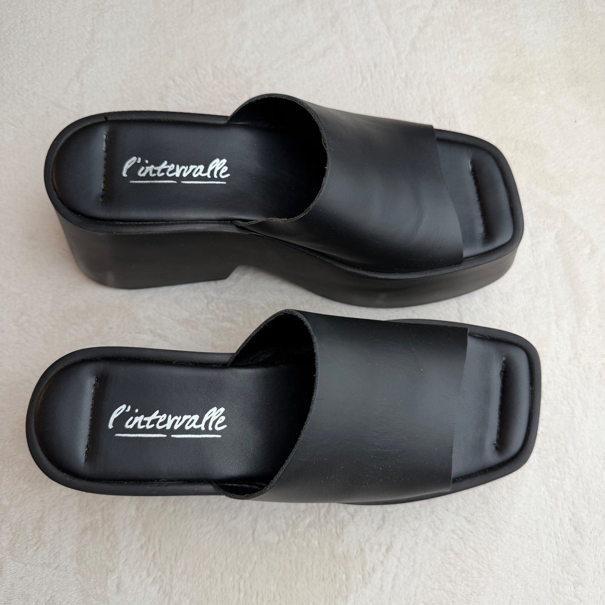 L'Intervalle Fidele Black Leather Platform Mules | EU40 — detail photo 9