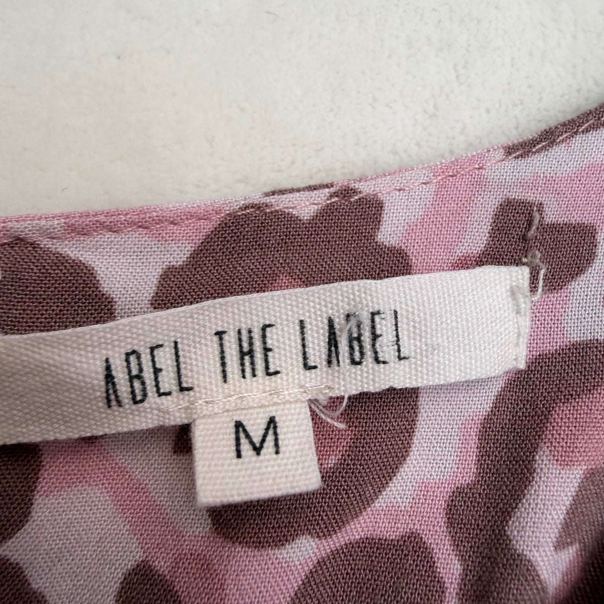 Abel The Label Pink Leopard Smocked Maxi Dress | M — detail photo 12
