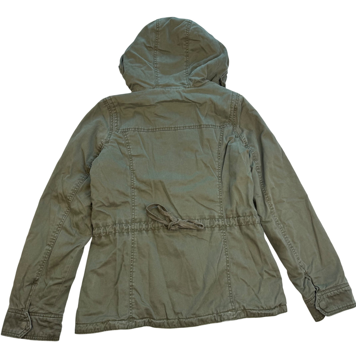 Vintage Abercrombie & Fitch Toggle Parka Jacket Sherpa Hood Green Bella Swan L