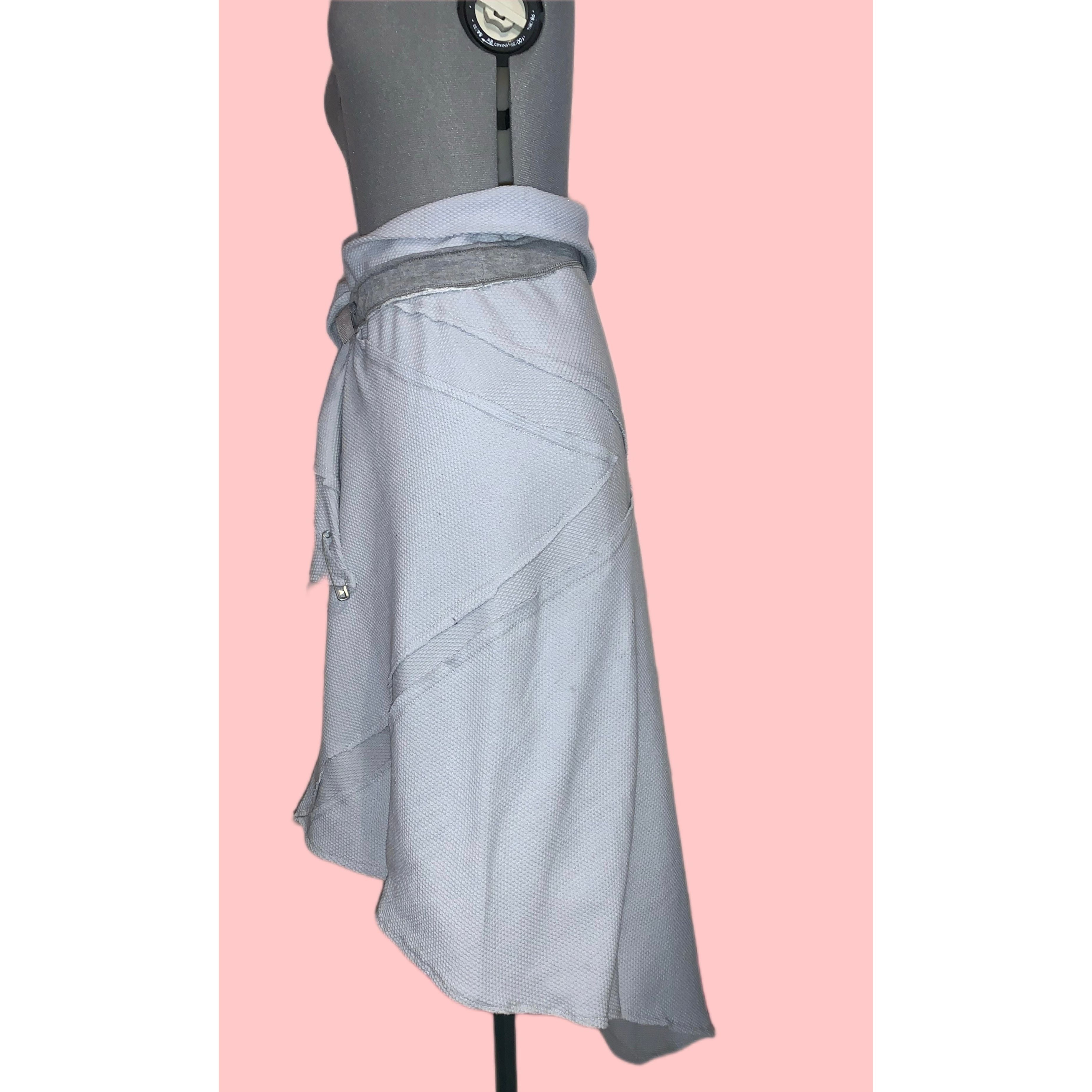 canadian handmade grey asymetrical knit skirt